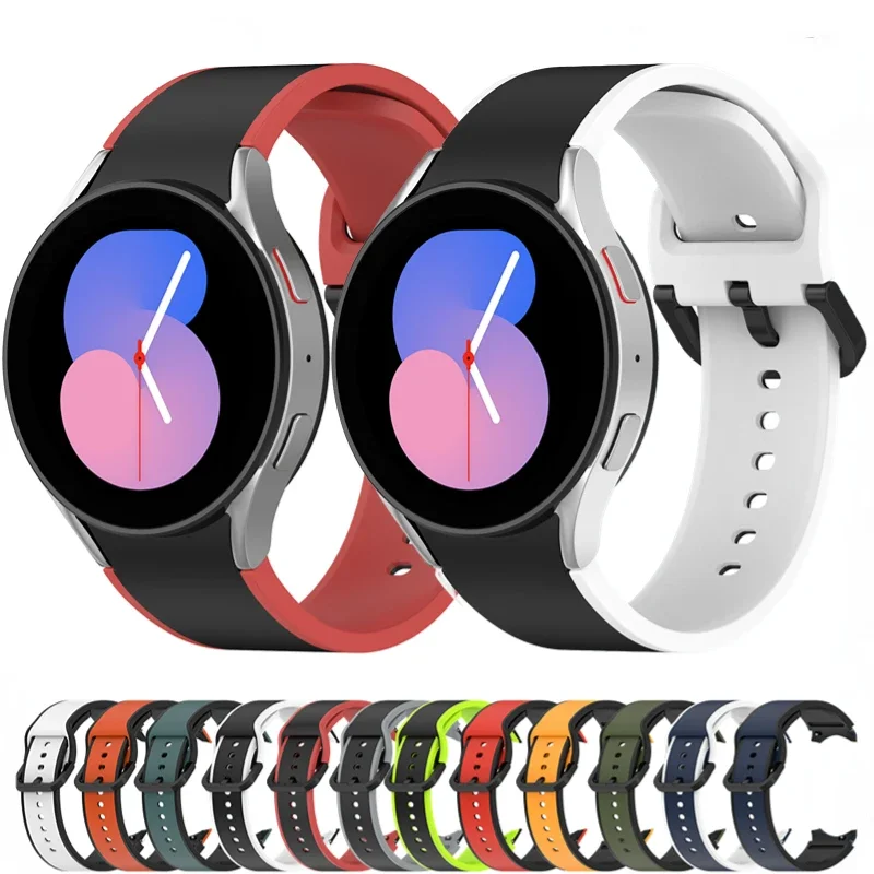 لا فجوة سيليكون حزام لساعة سامسونج جالاكسي 7 6 5 4 40 مللي متر 44 مللي متر 5 برو 45 مللي متر سوار رياضي معصمه 6 4 كلاسيكي 47 مللي متر 43 مللي متر 46 مللي متر