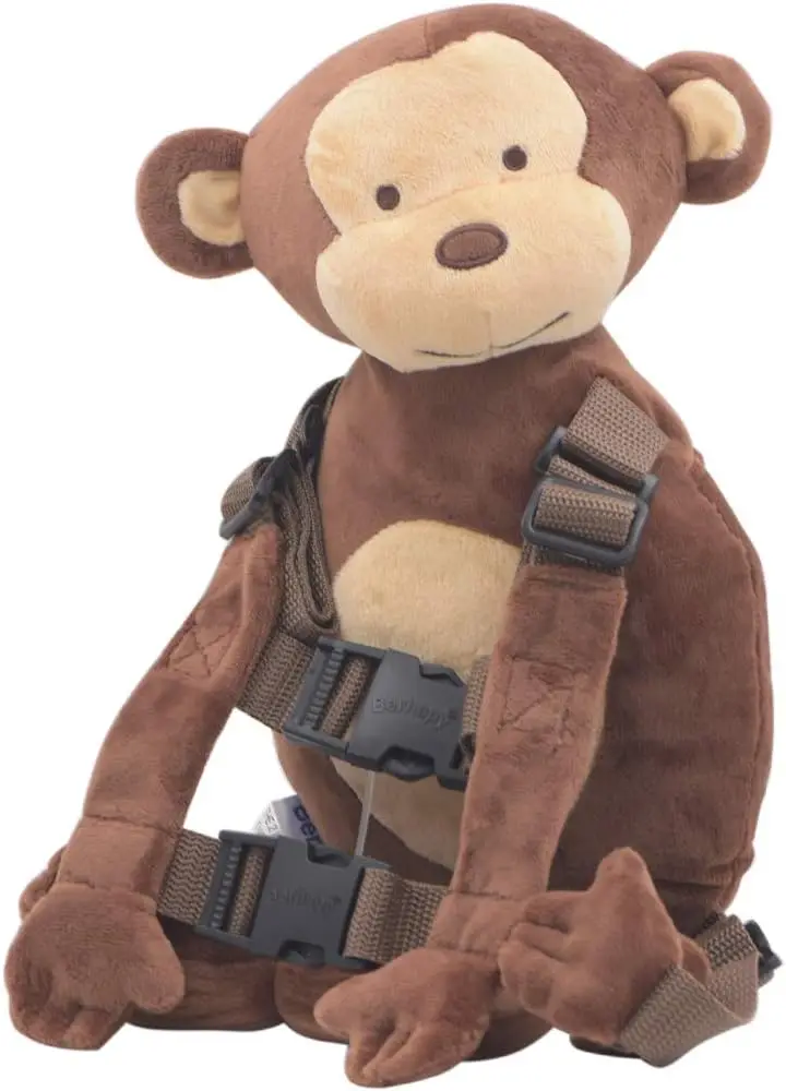 

2-in-1 Monkey Toddler Safety Harness Backpack with Leash (Brown)