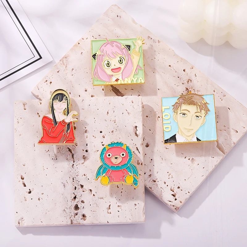 Broche Yor Loid Forger Enamel, Anya Pins personalizados, Emblemas de lapela Anime, Jóias dos desenhos animados, Presente para amigos infantis, FAMÍLIA ESPIÃO, Amigos Damian