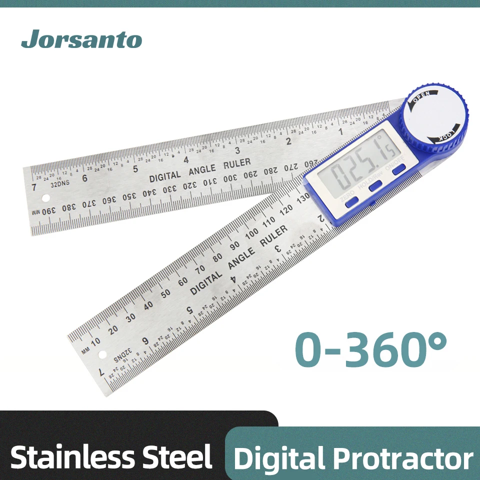 Electronic Angle Meter 360 Degree Protractor Digital Goniometer Carpentry Tools Angle Finder Multifunctional Metal Square Ruler