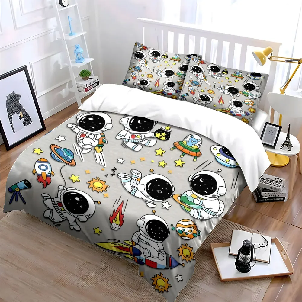Astronaut Space Theme Sticker Set Multiple sizes kid's and adults' bedroom Exquisite 3PC bedding set, gift