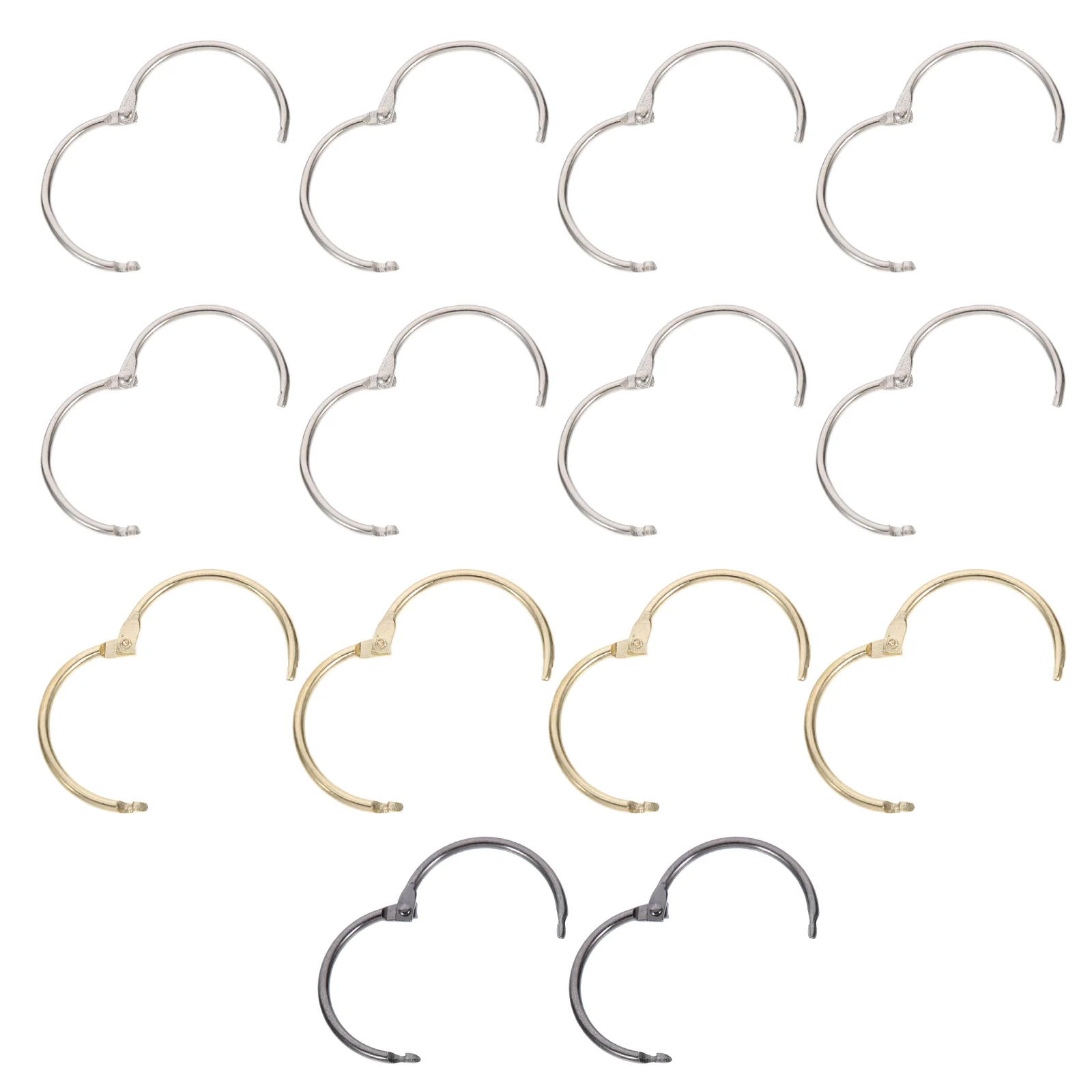 14 Pcs Broken Ring Loose-Leaf Binder Rings Binding Discs Album Notepad Machine Book Clips Flexible Metal