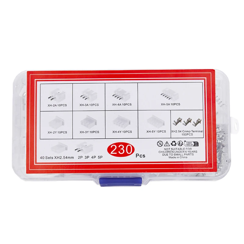 230 قطعة XH2.54 PH2.0 2p 3p 4p 5 دبوس 2.54 مللي متر 2.0 مللي متر الملعب محطة عدة JST موصلات الأسلاك موصلات محول صندوق التعبئة