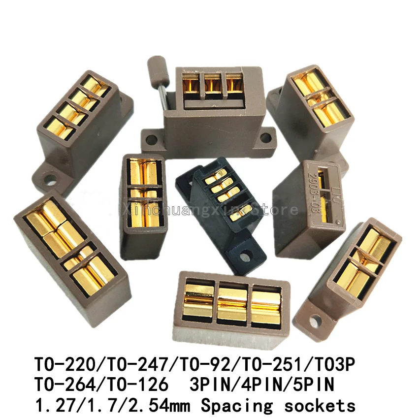 Испытательное сиденье для триодов TO-247/220/92/TO3P/TO251 247-4, 3 контакта, 4 фута, 5 контактов, 7 контактов, 2,54 мм, испытательное сиденье для патрона