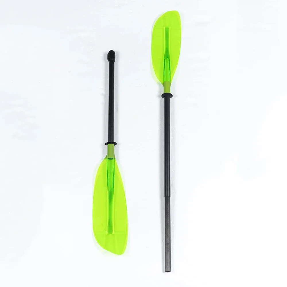 

Kayak Paddle Green Clear Double Blades Paddle Finberglass Shaft Inflatable Stand Up Paddle Surfing Oar