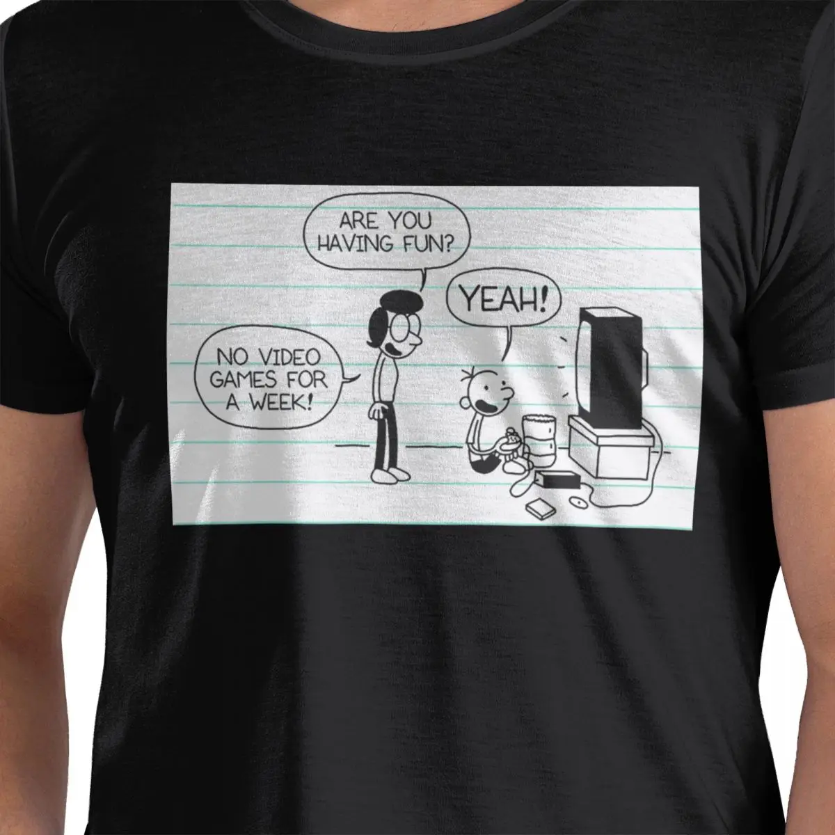 

Diary Of A Wimpy Kid No Video Game For A Week 100% Cotton T-Shirt Men's Classic T Shirts Men O-Neck Short Sleeve S-6XL