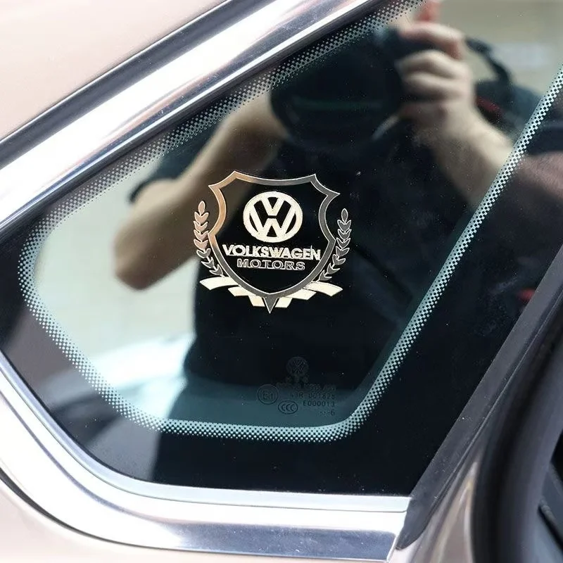 2pcs Car Metal Emblem Wiper Window Stickers Reflective Decals For VW Volkswagen GTI Golf 6 7 5 4 3 2 8 MK4 MK6 MK7 MK5 MK3 MK2