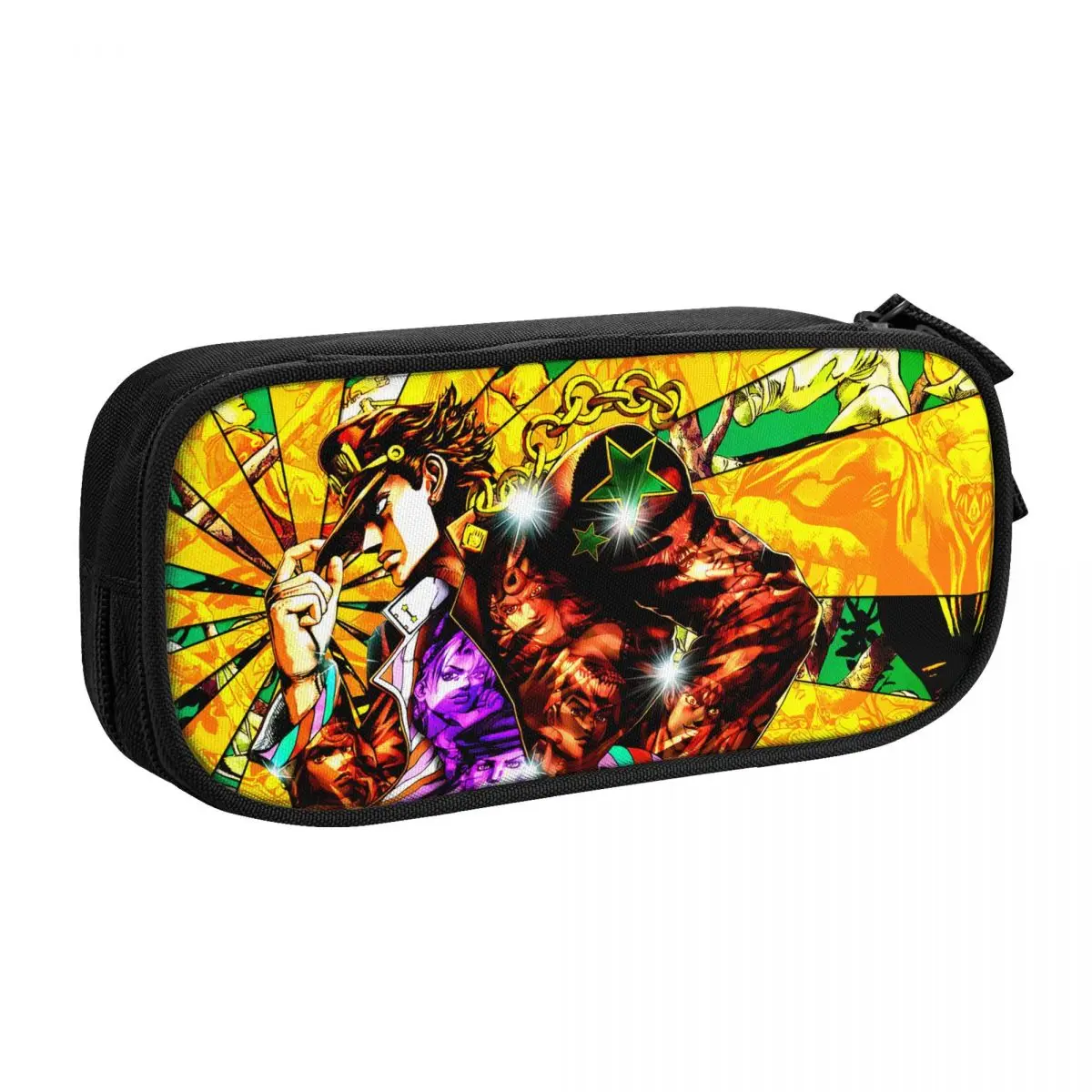 Custom Korean JoJo Bizarre Adventure Jotaro Kujo Pencil Cases for Japan Anime Stardust Crusaders Storage Pen Bag Box