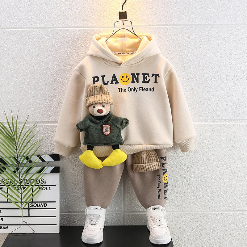 Spring&Autumn Boys Clothing Sets Children's Toy Bear Sweatshirt + Pants 2Pcs Suits Kids Tracksuits Boys Sports Sets 2-10Years