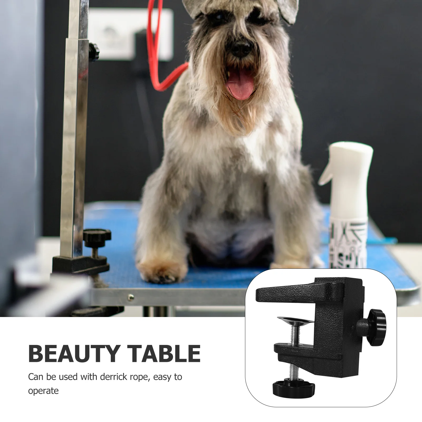 

Durable Pet Grooming Table Arm Clamp Lightweight Metal Grooming Supply Versatile Design Easy Storage Pet Bathing Table Accessory