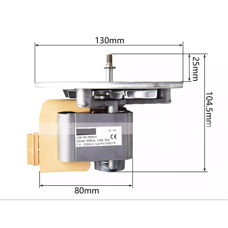 1PC New J238-150-15405 FOR FASCO Motor Oven Insulation Food Truck High Temperature Resistance With Insulation H Class Motor Fan