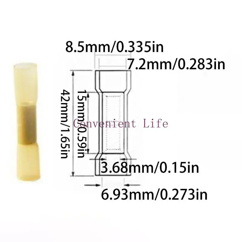 L1EE Solder Sleeve Crimp Terminals Electric Butt Wire Terminals Waterproof Heat Shrinkable Terminal