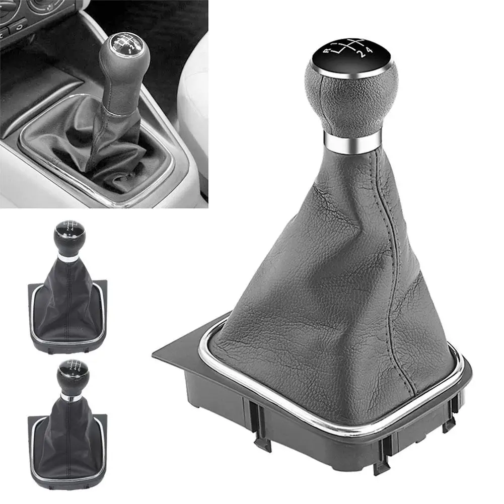 Car 5/6 Speed Gear Shift Knob Lever Stick Gaiter Boot Cover For Golf 5 Jetta 2005-2010 For VW Golf 6 Jetta 2010-2014 Accessries