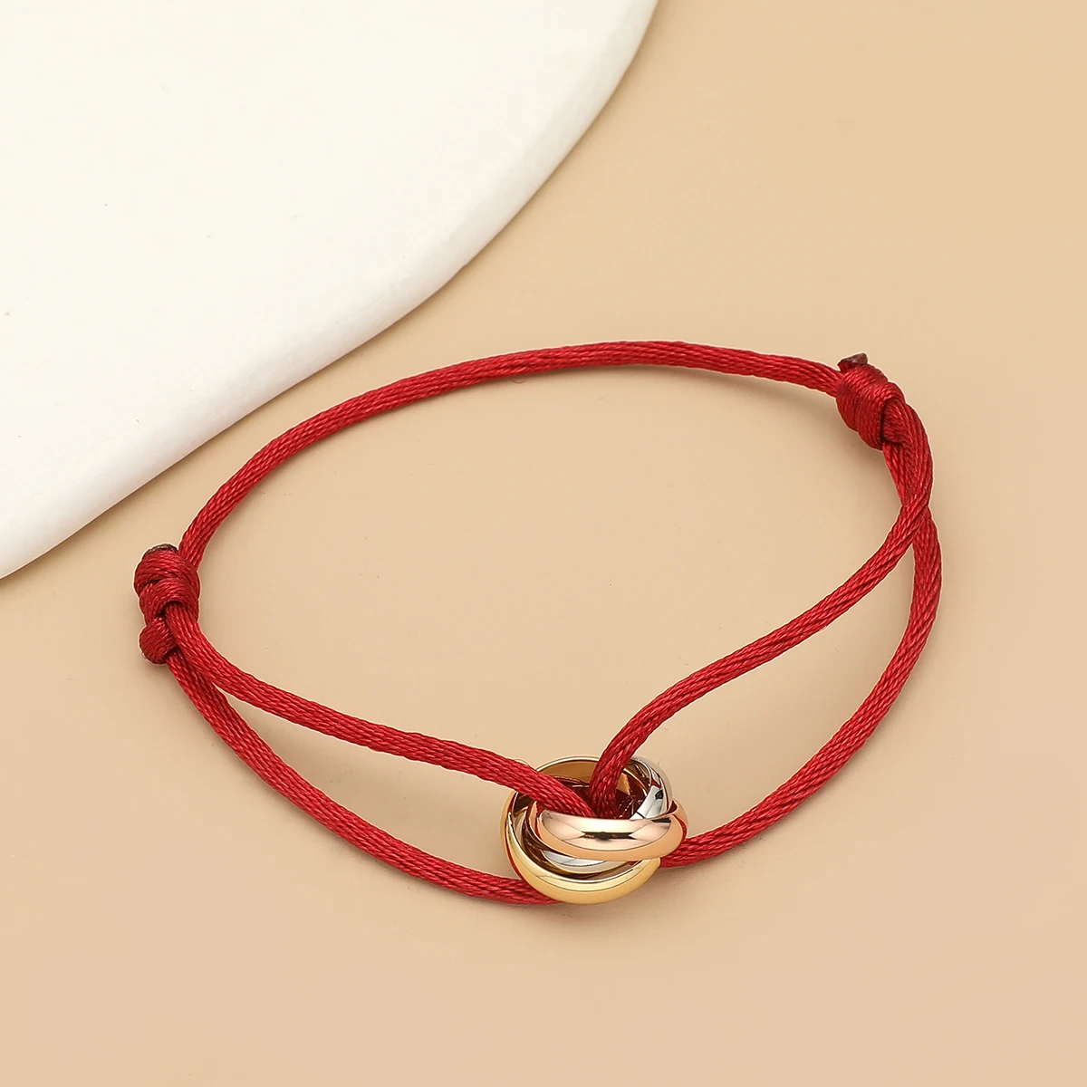 Eenvoudige mode unisex armband 3-metalen ronde cirkel accessoire verstelbare herentouwarmband voor dames sieraden geschenken