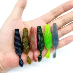 DUODUOYU 10PCS Potatoes Soft Fishing Lure 60mm 4g Grubs Worm Artificial bait For Pink Bass with salt Freshwater Saltwater Tackle