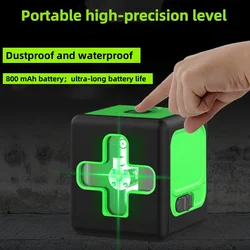 High-precision self-leveling cross-line laser level intelligent instrument for window installation.