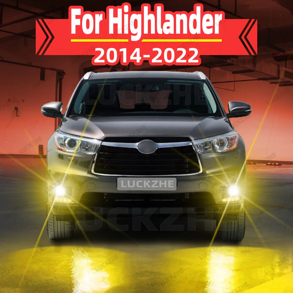 2Pcs Front Car Led Fog Light For Toyota Highlander 2014 2015 2016 2017 2018 2019 2020 2021 2022