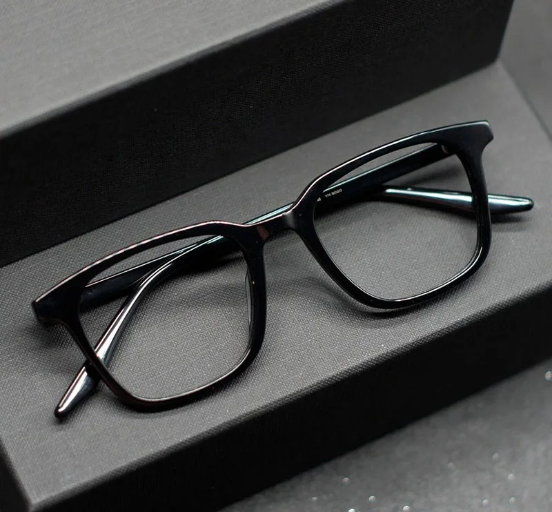 2PCS Fashion Myopia Optical Eyeglasses Unisex Classic Square Glasses Frame Women Men TR90 Ultralight Prescription Eyewear