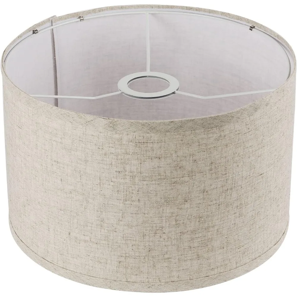 

11"x11"x8" assembly required lampshade for floor lamp, table lamp, bedside lamp, fabric drum lampshade classic modern style, spi