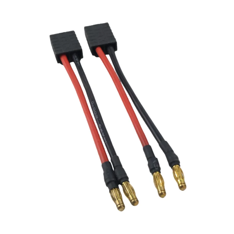 

1/2 шт. зарядный провод TRX, гнездовой штекер до 4,0 мм, позолоченный соединительный провод типа «банан», кабель 14awg 10 см для зарядного устройства Lipo