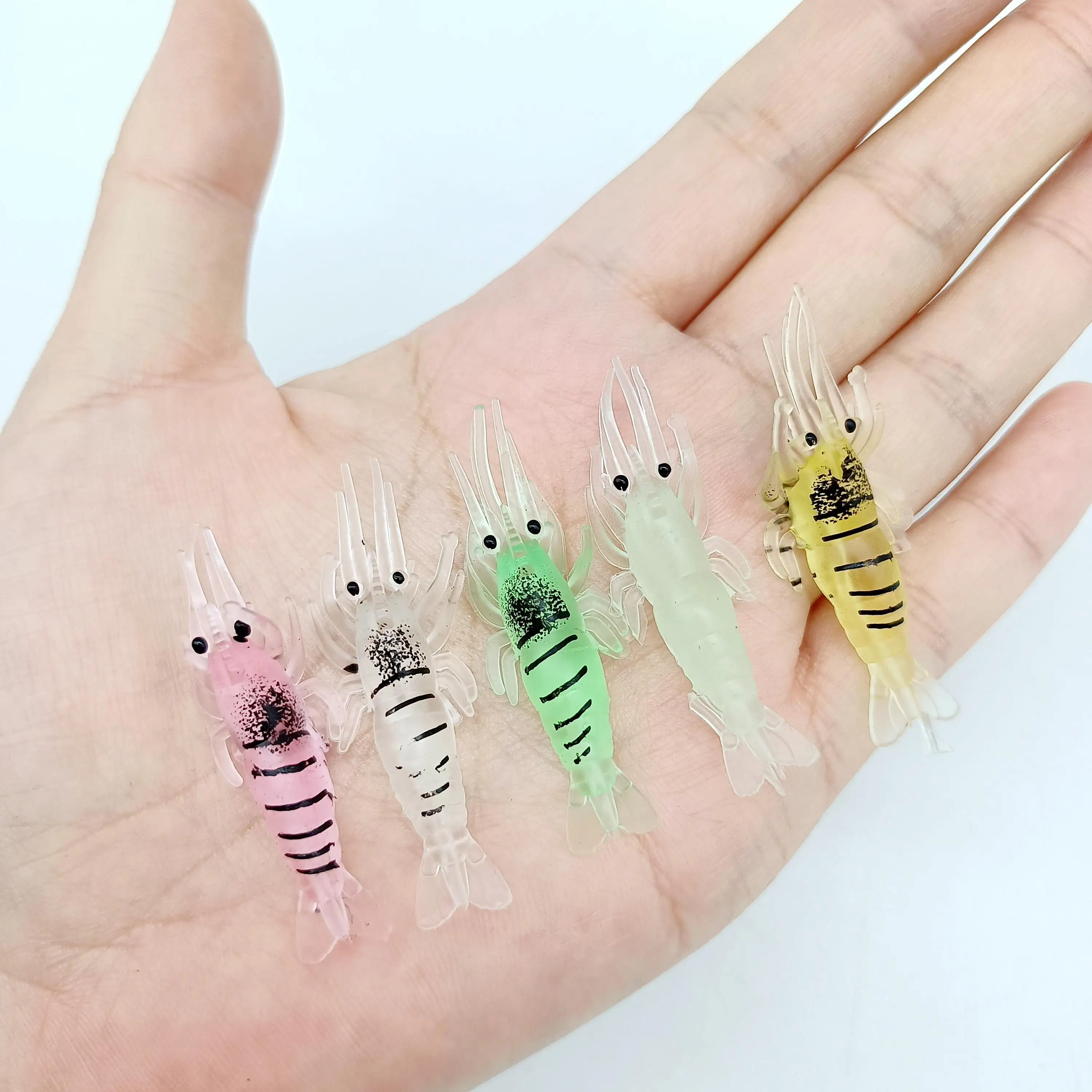DUODUOYU 10PCS Kleine Weiche Garnelen Angeln Lockt 1,5g/35mm Simulation Isca Künstliche Garnelen Köder Kein haken angeln Zubehör