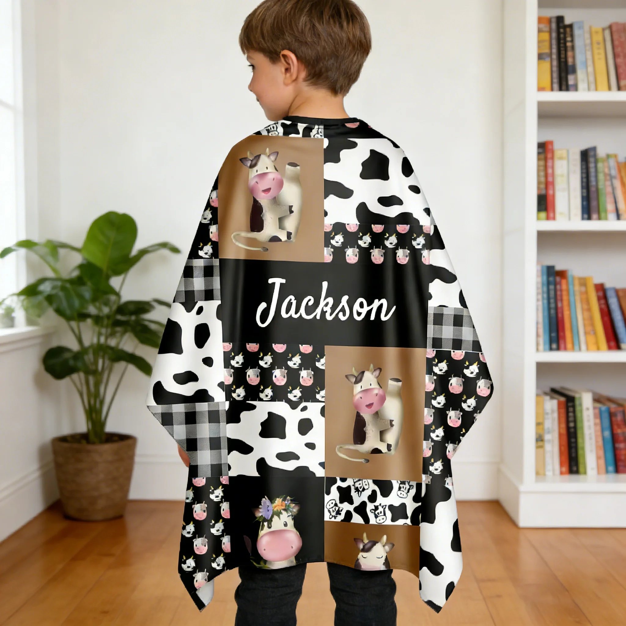 Personalized Cow Baby Blanket with Name - Customized Holiday Gift for Sofa Living Room Vacation House Decor