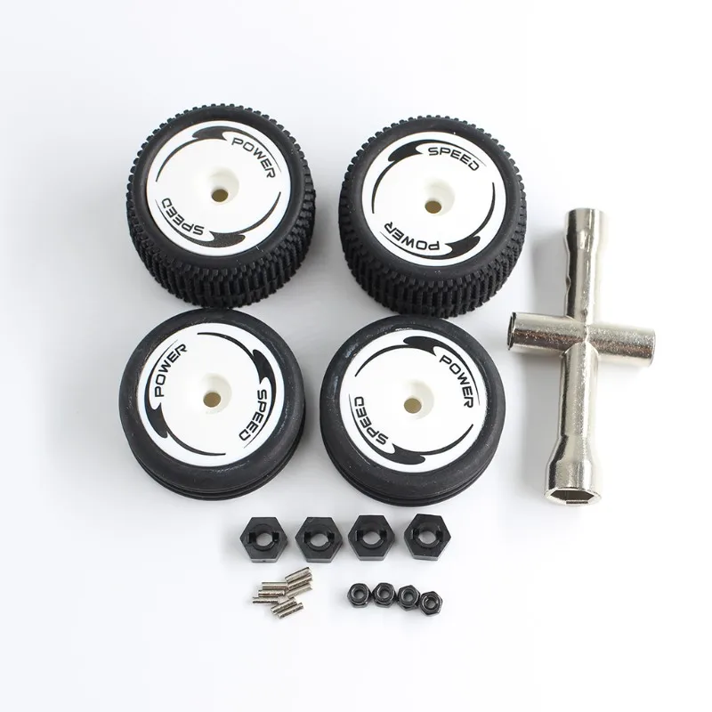 Para Wltoys 244016 1/24 piezas de repuesto de coche teledirigido neumáticos de goma Kit de accesorios de asiento de rueda hexagonal Upgrade-Y44A