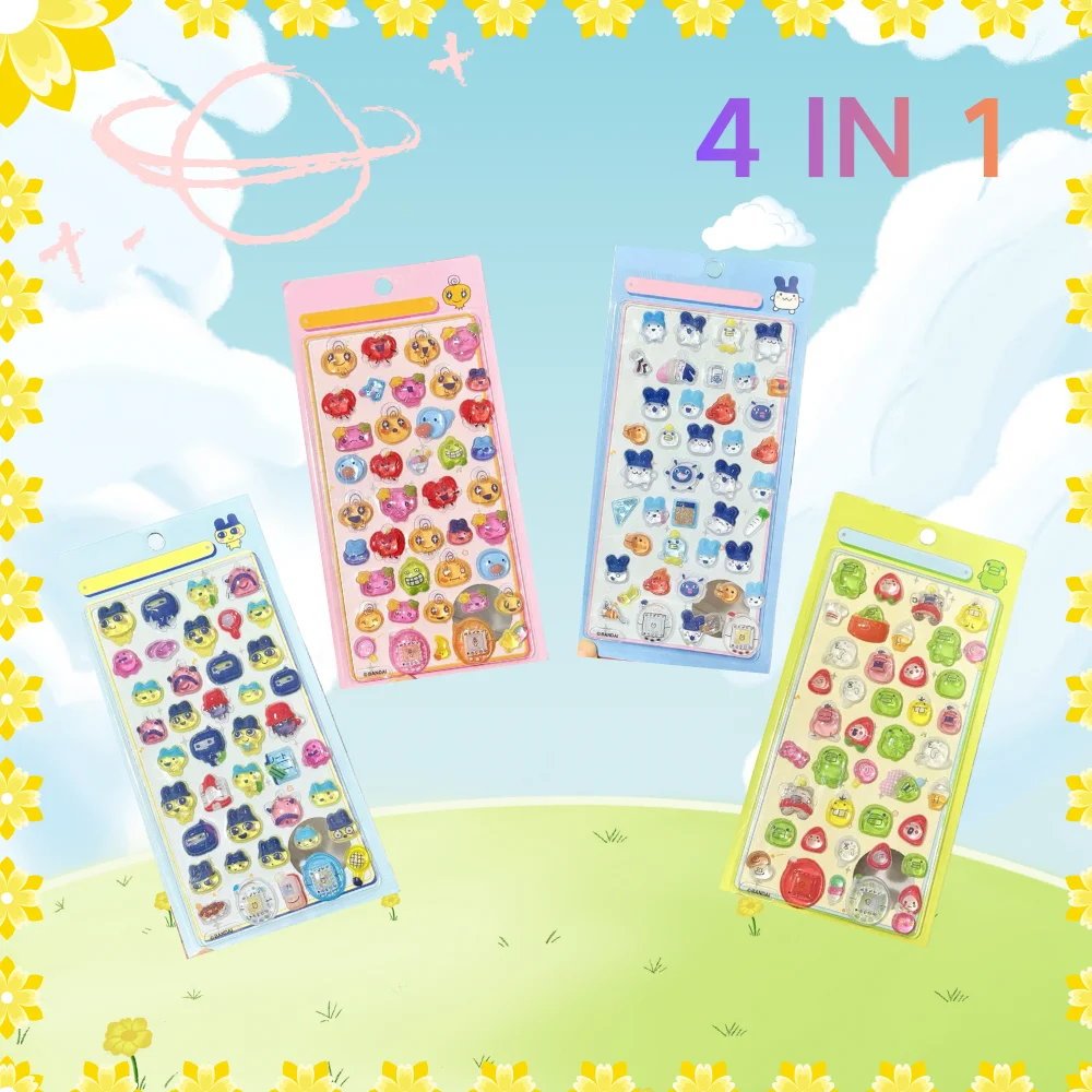 

4 в 1, кавайные тамагочи, 3D рельефные наклейки, забавные фруктовые мороженые домашние животные, сделай сам, скрапбук, журнал, дневник, декор, канцелярские принадлежности, подарок
