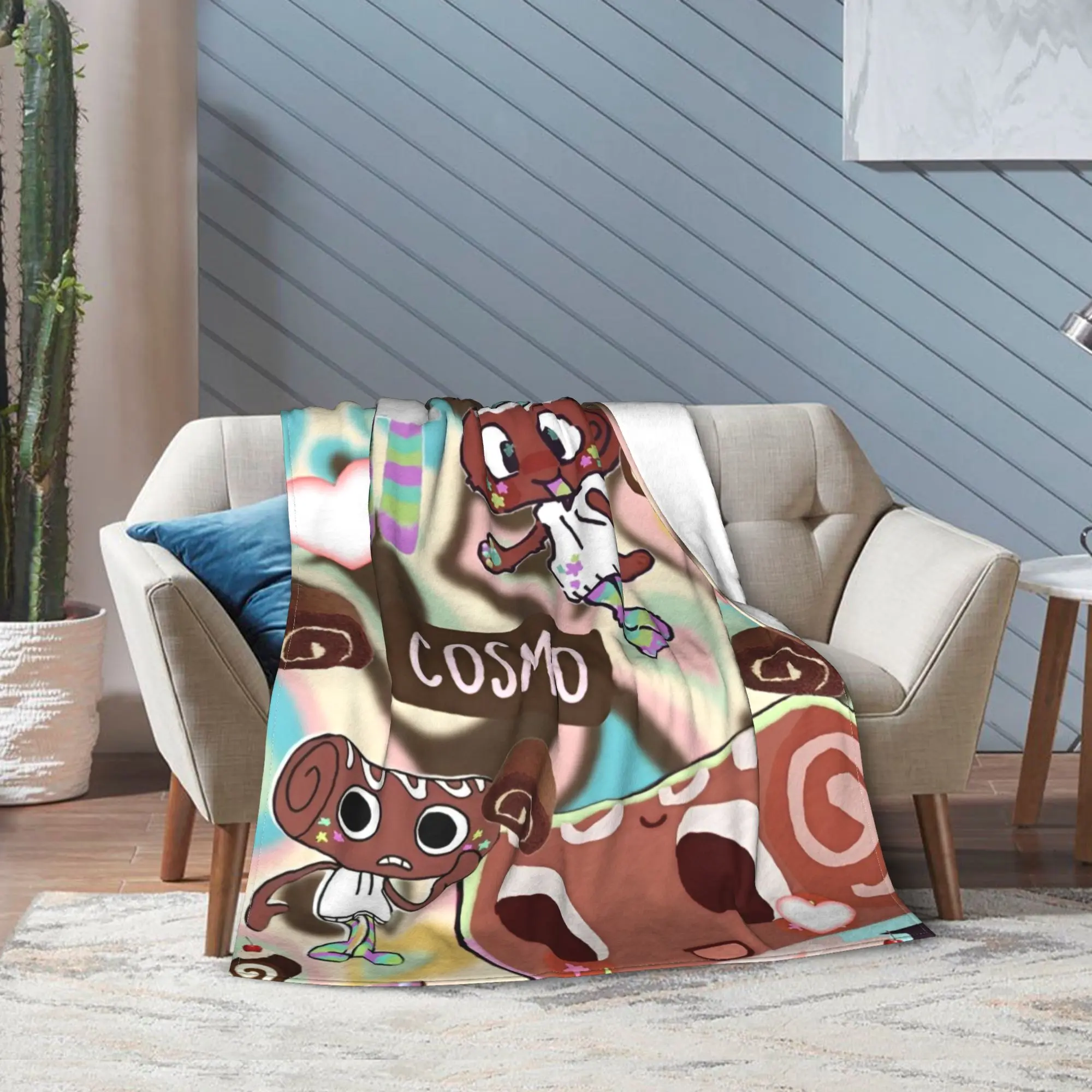 سوبر لينة كوزمو كولاج رمي بطانية الصوف الفانيلا خفيفة الوزن Dandys العالم لعبة بطانية سرير مريحة بطانيات قطيفة طوال الموسم