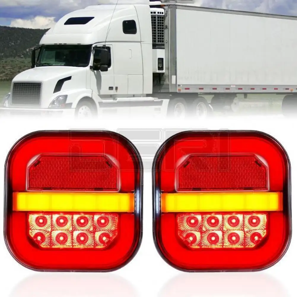 

2 шт. комплект светодиодных задних фонарей для прицепа, надежный задний фонарь, высокие люмены, светодиодные задние фонари для прицепа, комплект стоп-сигналов для грузовиков