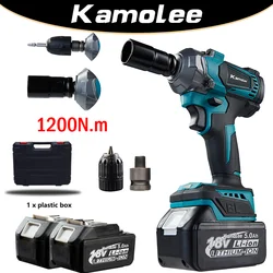 KAMOLEE-Batterie et chargeur intégrés, sans balais, sans fil, DTW500, compatible avec batterie Makita 18V, 1200 N.m