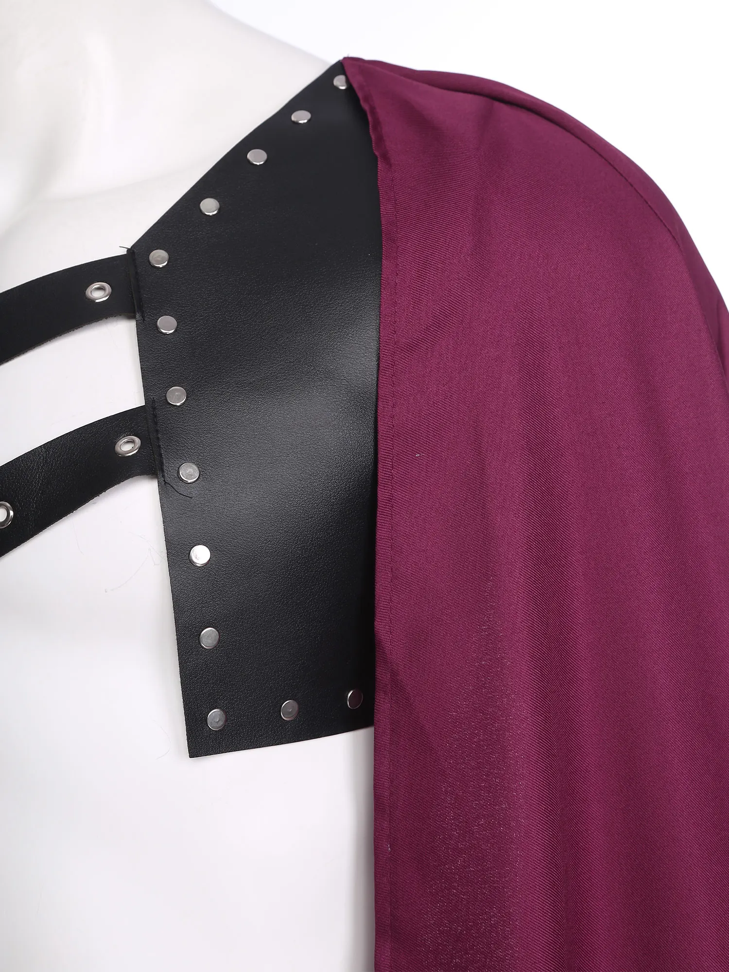 

Men Halloween Medieval Knight Cosplay Cloak Warrior Samurai Rider Dress-up Adjustable Straps Shoulder Shawl Cape for Theme Party