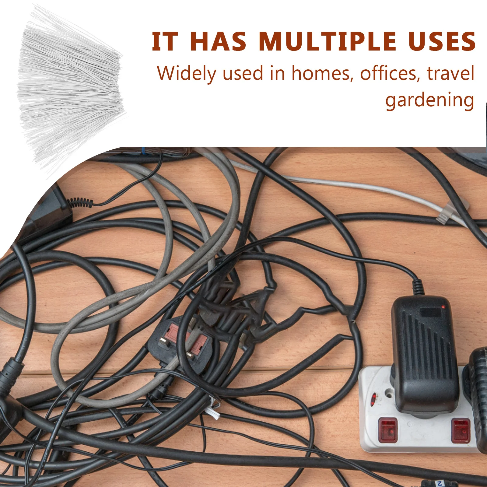 

500pcs 15Cm Garden Ties Plastic Coated Wire Reusable Cable Organizer Heavy Duty Wire Harness Ties Cord Wraps For Home