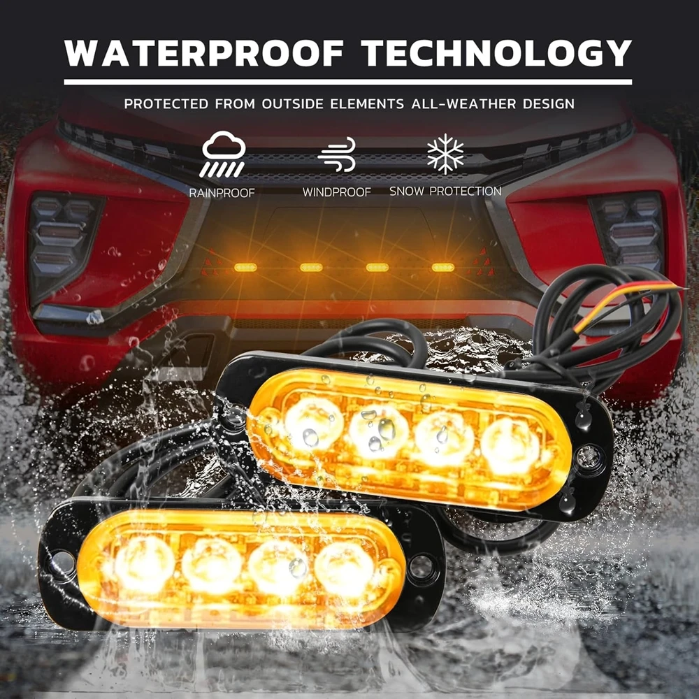 ضوء الطوارئ Stroboscopes 12 فولت 24 فولت العنبر LED مصبغة أضواء شاحنة الشرطة المتعري سيارة الطوارئ منارة ستروب مصباح إشارة