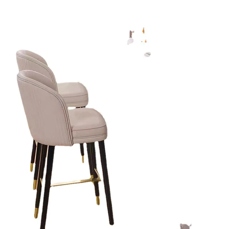 

Light Luxury Bar Chair Home Soft Seat High Stool Modern Simple Backrest Bar Stool Leisure Bar