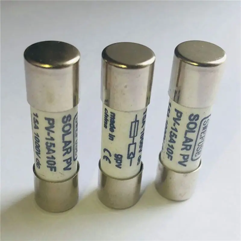 ABJN-50 Pcs 1000 VDC Fuse Solar PV Explosion-Proof Fuse Silver - 15A