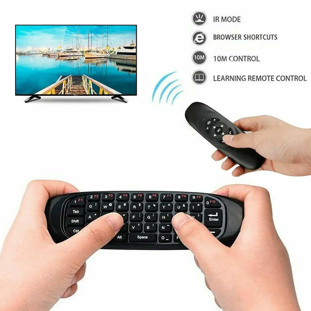 C120 Mini Fly Air Mouse Wireless Keyboard 2.4g Remote Controller For Os Linux Android Tv Box Network Player Y5h0