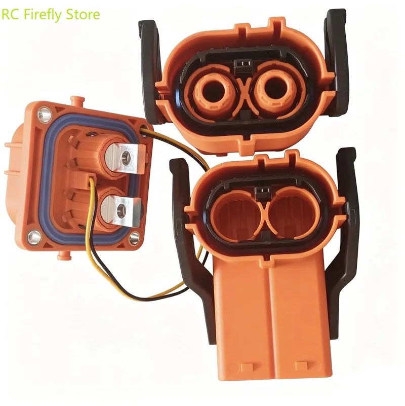 8mm 2Pin High Voltage HV Connector 25/35/50mm² 125/150/200A 1500V DC Straight/Right Angle Plug & Socket for EV energy storage
