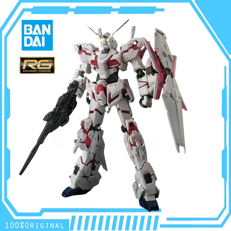 

In Stock BANDAI ANIME MOBILE SUIT GUNDAM RG 1/144 RX-0 UNICORN GUNDAM Assembly Plastic Model Kit Action Toys Figures Gift