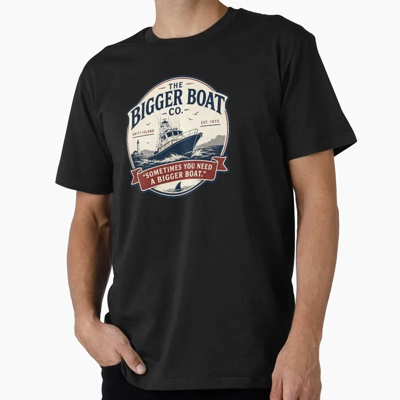 Sometimes you just need a bigger boat! Jaws Horror Movie Unisex T Shirt Retro Amity Island Great White Shark print Graphic Tops