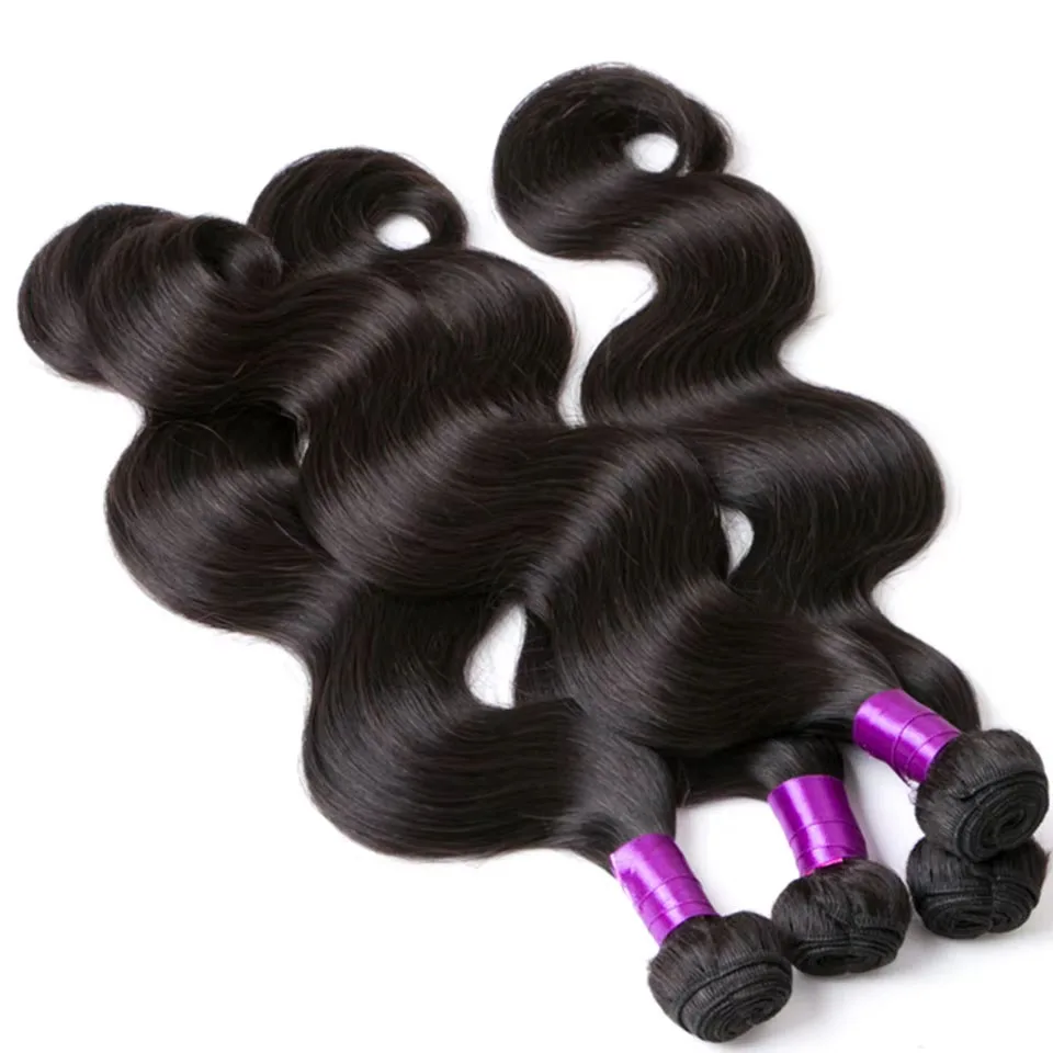 12A Пучки объемных волн Пучки человеческих волос с застежкой 4x4 Бразильское плетение волос 3/4 Пучки с застежкой Натуральные необработанные пучки волос