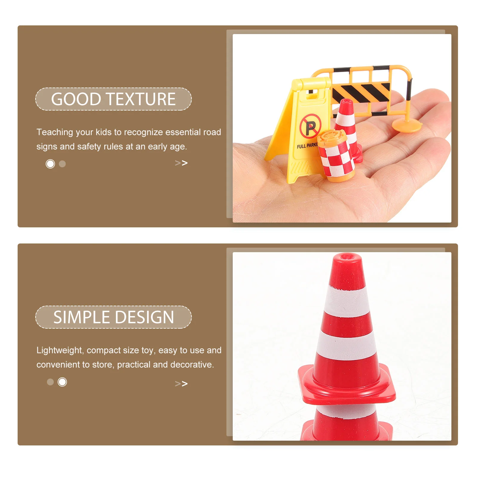 English title: Play Traffic Signs Construction Street Sign Playset Mini Traffic Cone Crosswalk Signal Toy Barricade Sign