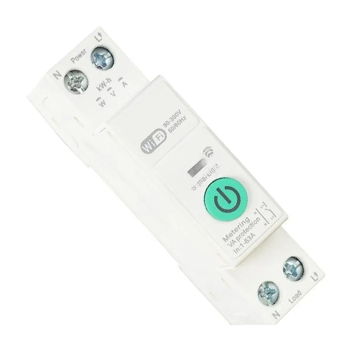 63A Tuya WiFi Smart Circuit Breaker with Metering Power KWh Voltage Current Protect Power Statistics Timer