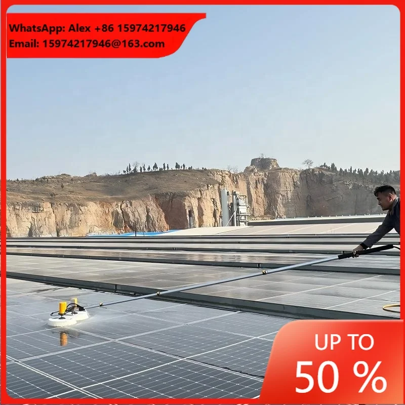 3.5-11.4 Meters Telescopic Long-distance Rotary Solar Panel Brush For Cleaning Solar Panel Brush Machine For Hard To Reach Place