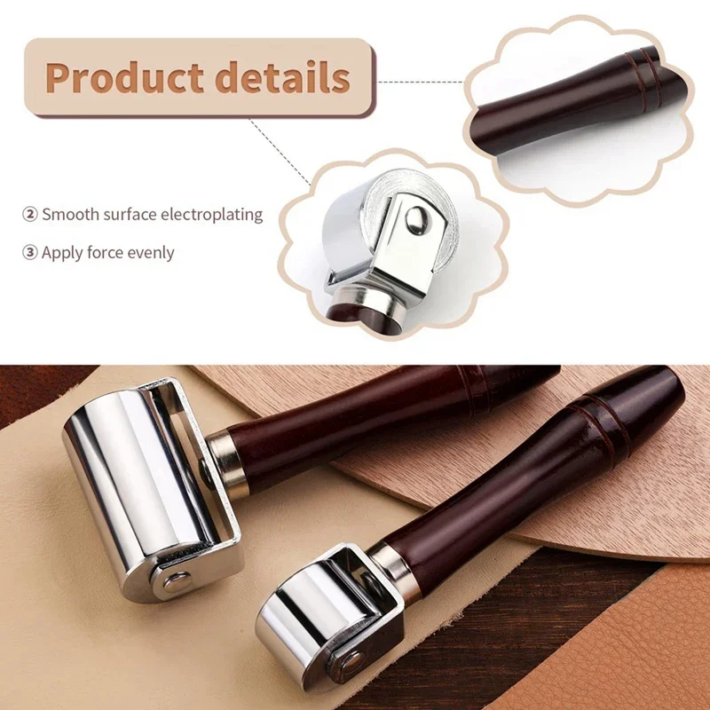 26/60mm  Professional Press Edge Leather Roller Glue Laminating Tool Handmade Leather Craft Creaser and Smoother Steel Iron Roll