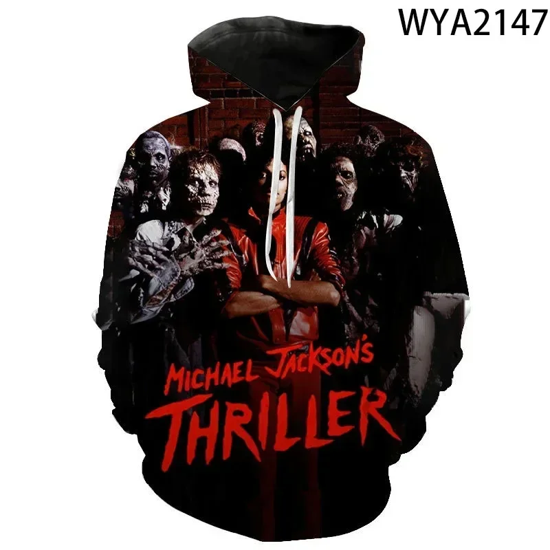 2024 Michael Jackson 3D printed hoodie boys and girls hip hop hoodie street clothing Harajuku hoodie Homme cool top