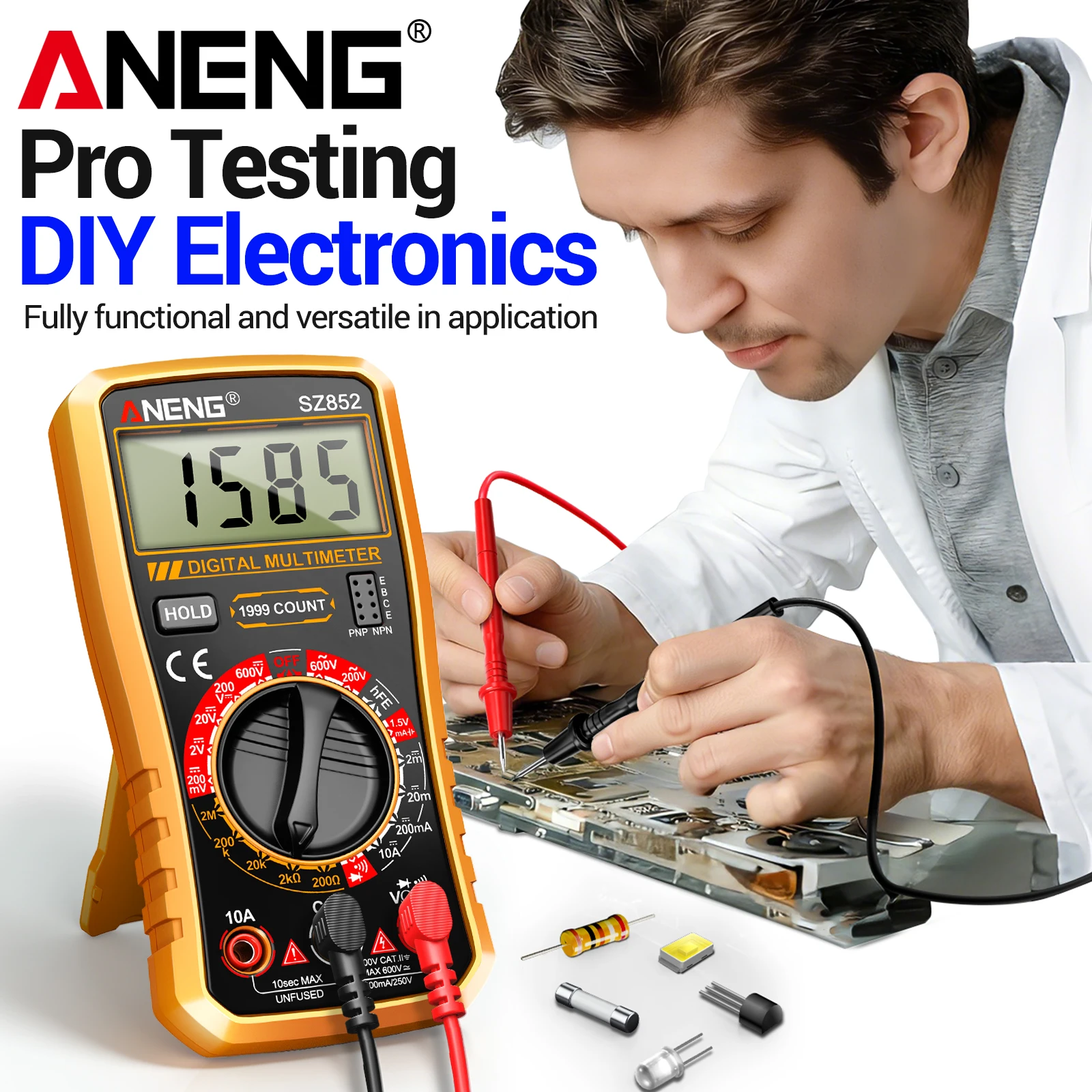ANENG SZ852 Digitalmultimeter 1999 Zähler AC/DC Spannung/Strom Widerstand Batterie Multiparameter-Messgerät Elektrowerkzeug