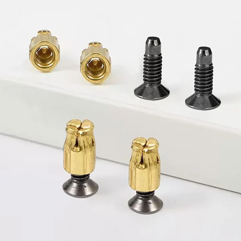 

(10 set) M4 Copper Plated Hinge Embedded Parts Cabinet Furniture Nut Reinforcement Iron Expansion Screw Hardware Accessories