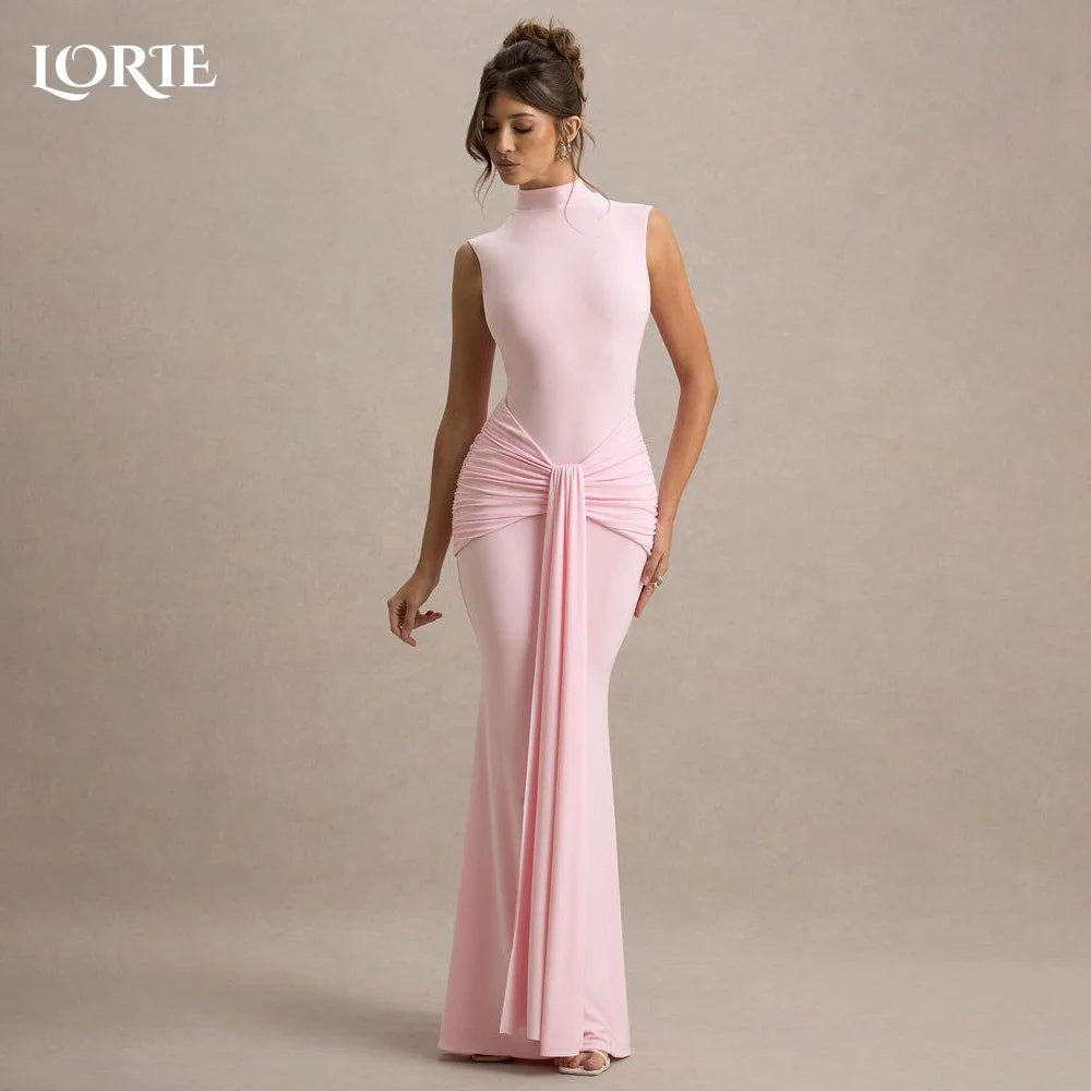 

LORIE Saudi Arabia Evening Dress Ruch Halter Mermaid Floor Length Princess Prom Dresses Pleats Illsion Party Gown Customized2025