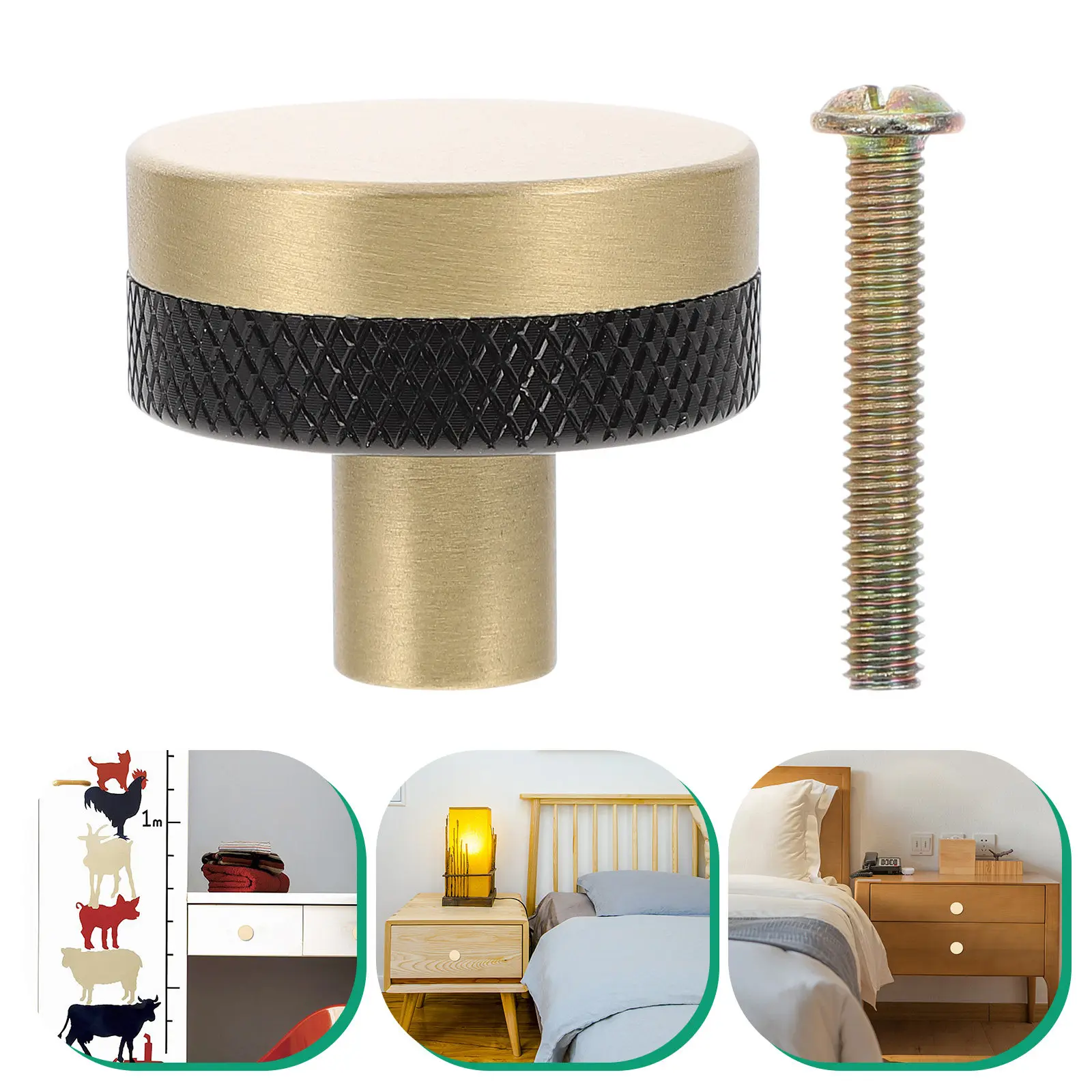 Aluminum Alloy Brass Door Knob Round Cabinet Knob Drawer Pull Handle for Closet Cupboard Wardrobe Furniture Elegant Comfortable